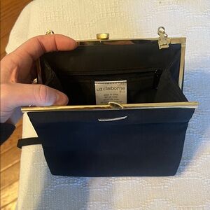 Liz Claiborne Black and Gold Clutch